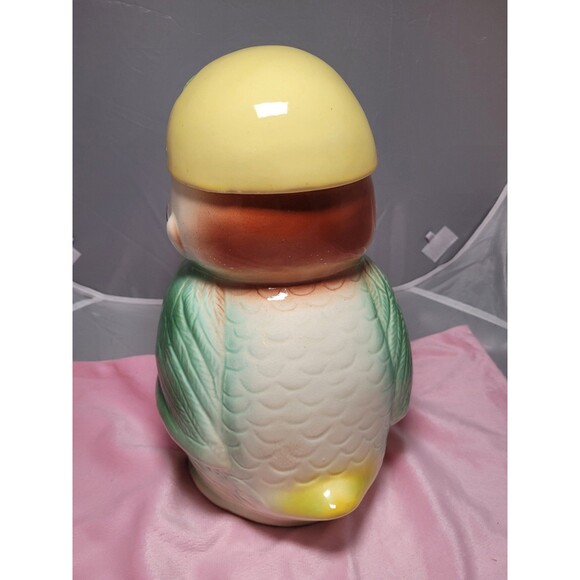 Vintage Owl Bird Cookie Stories Jar Robinson Ransbottom Pottery Roseville - Picture 8 of 9